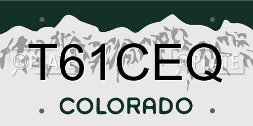T61CEQ Colorado License Plate