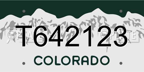 T642123 Colorado License Plate