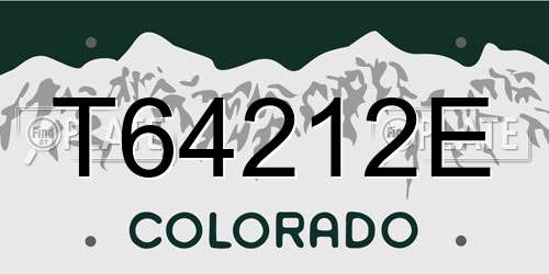 T64212E Colorado License Plate