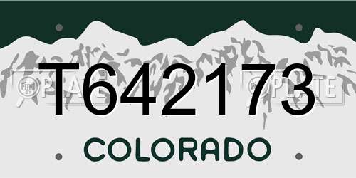T642173 Colorado License Plate