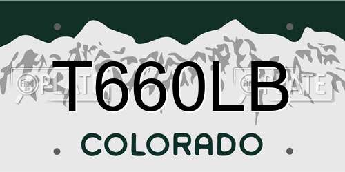 T660LB Colorado License Plate