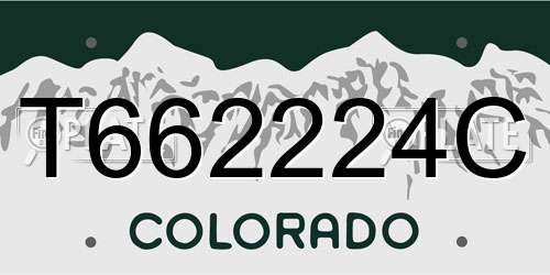 T662224C Colorado License Plate