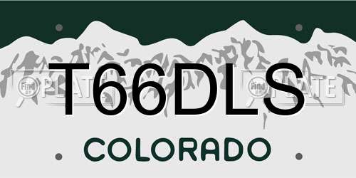 T66DLS Colorado License Plate