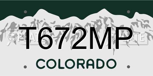 T672MP Colorado License Plate