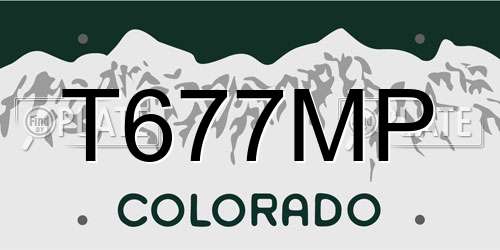 T677MP Colorado License Plate