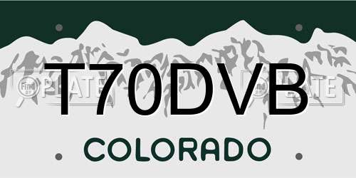 T70DVB Colorado License Plate