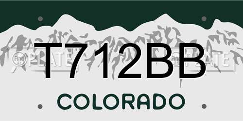 T712BB Colorado License Plate