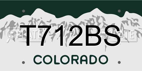 T712BS Colorado License Plate