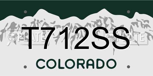 T712SS Colorado License Plate