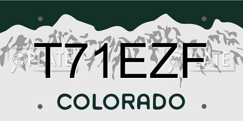 T71EZF Colorado License Plate