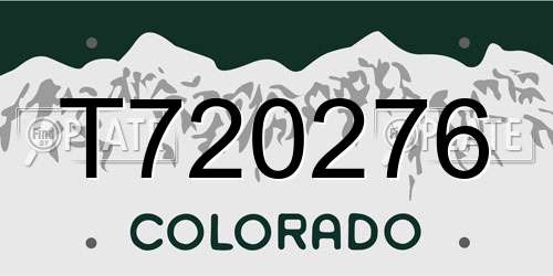 T720276 Colorado License Plate