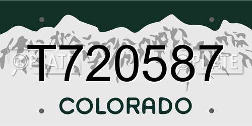 T720587 Colorado License Plate