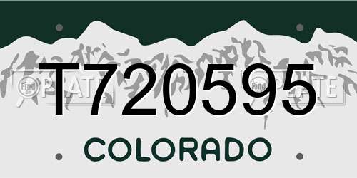 T720595 Colorado License Plate