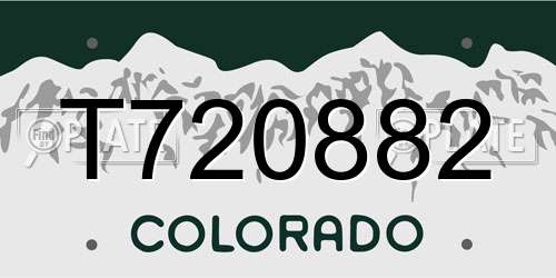T720882 Colorado License Plate