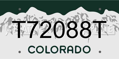 T72088T Colorado License Plate