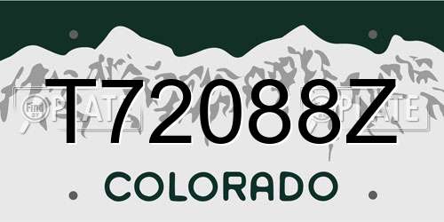 T72088Z Colorado License Plate