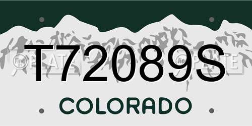 T72089S Colorado License Plate