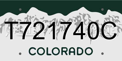 T721740C Colorado License Plate