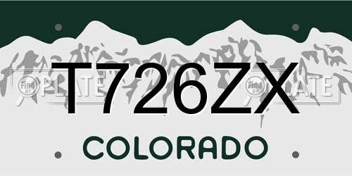 T726ZX Colorado License Plate