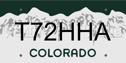 T72HHA Colorado License Plate