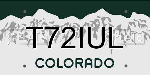 T72IUL Colorado License Plate