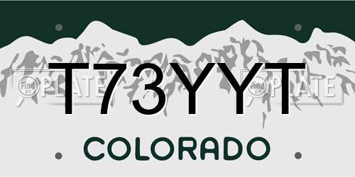 T73YYT Colorado License Plate