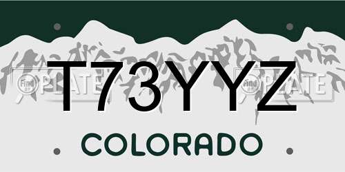 T73YYZ Colorado License Plate