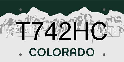 T742HC Colorado License Plate