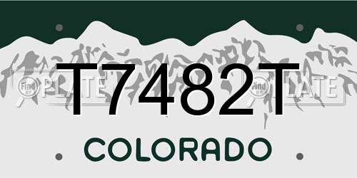 T7482T Colorado License Plate