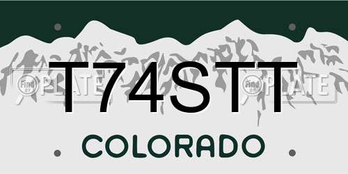 T74STT Colorado License Plate