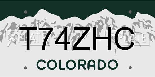 T74ZHC Colorado License Plate