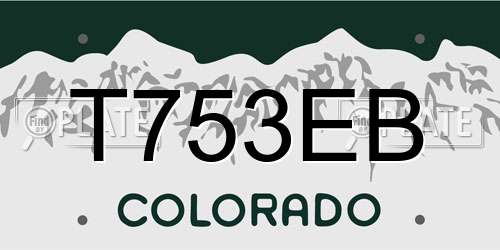 T753EB Colorado License Plate