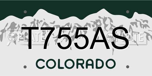 T755AS Colorado License Plate
