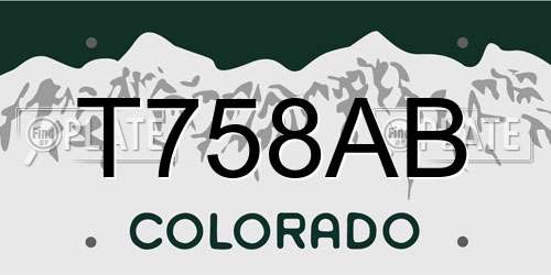 T758AB Colorado License Plate