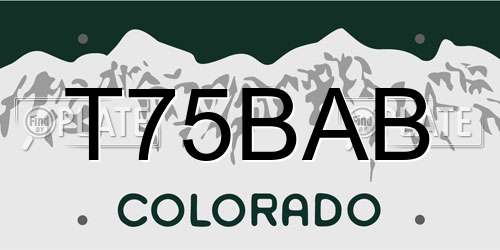 T75BAB Colorado License Plate