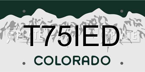 T75IED Colorado License Plate