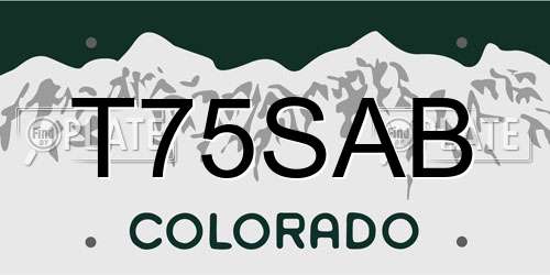 T75SAB Colorado License Plate