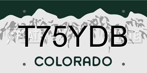 T75YDB Colorado License Plate