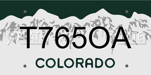 T765OA Colorado License Plate