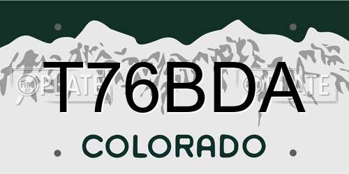T76BDA Colorado License Plate