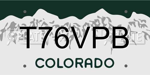 T76VPB Colorado License Plate
