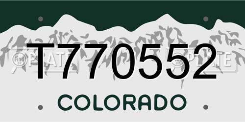 T770552 Colorado License Plate
