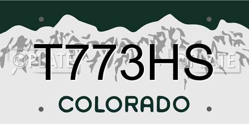 T773HS Colorado License Plate