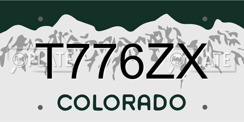 T776ZX Colorado License Plate