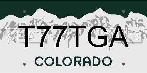 T77TGA Colorado License Plate