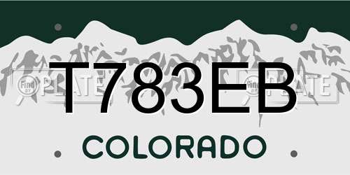 T783EB Colorado License Plate