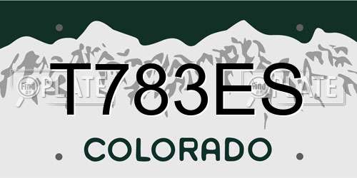 T783ES Colorado License Plate