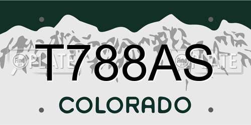 T788AS Colorado License Plate