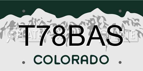 T78BAS Colorado License Plate
