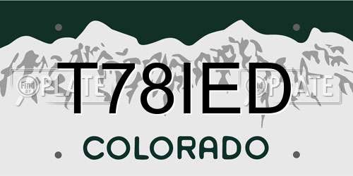 T78IED Colorado License Plate